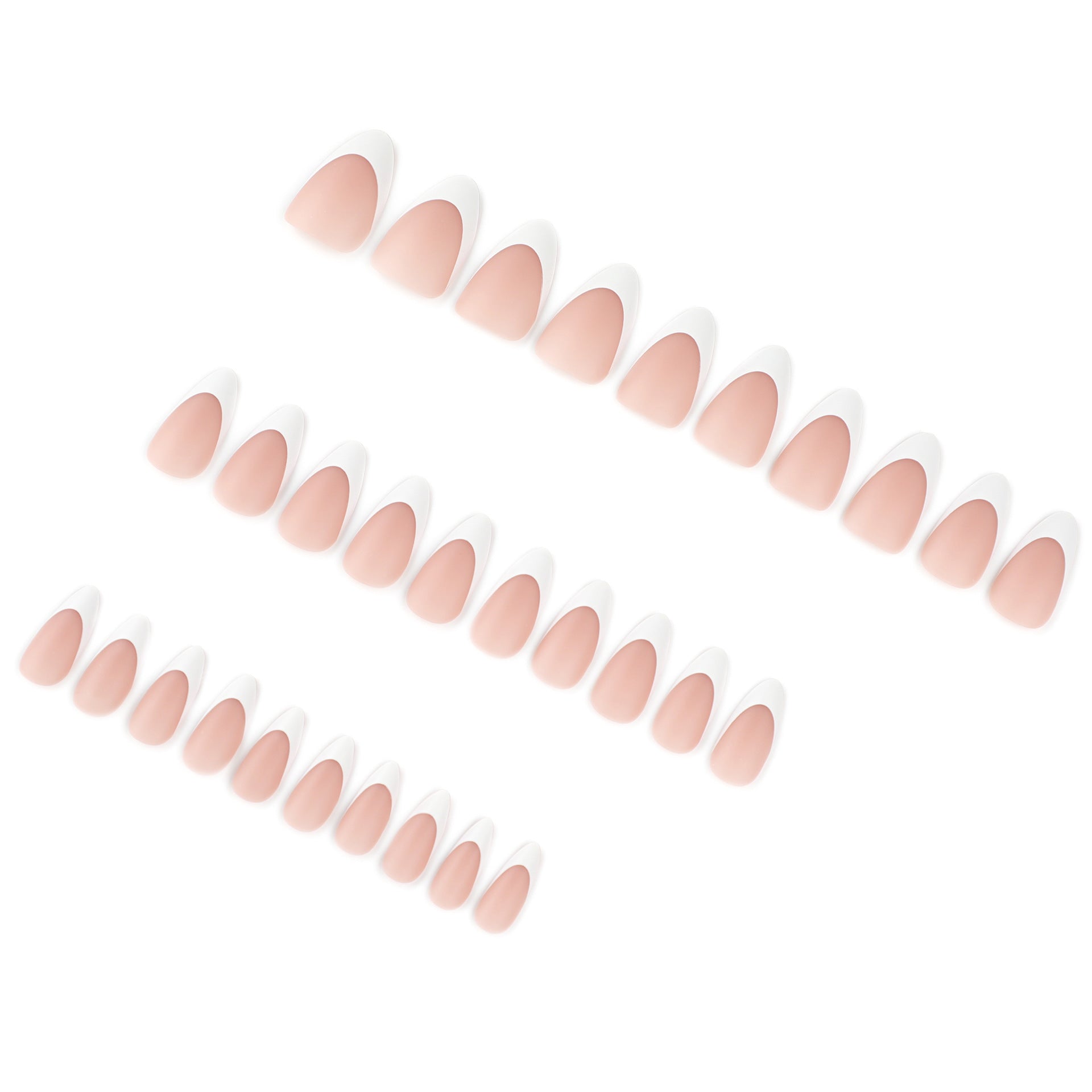 French white matte press-on nails short almond nail art piece  hot-selling simple s s｜365nails