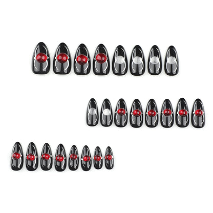 New Halloween wear armor   spider flash manicure short almond press on nails｜365nails