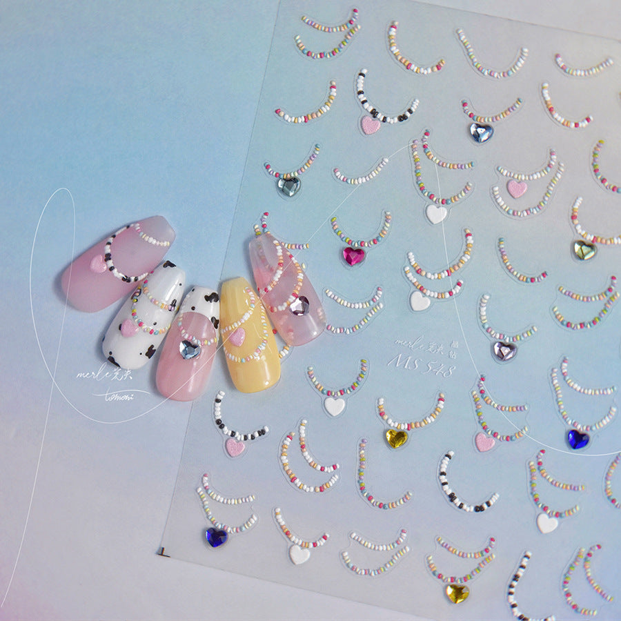 365nails: "Pearl Heart and Gem" – nail art stickers