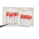 Cherry French White Extra Long Press On Nails