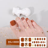 Semi-Cured Gel Nail Strips 3D Floral Glossy Toe Design (MOQ=3)