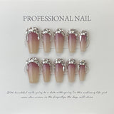 handmade press on nails Psychedelic Empress Dowager Silver White Silver Flash Spice Girl Nail Art  Long Tip Nail Type | 365nails