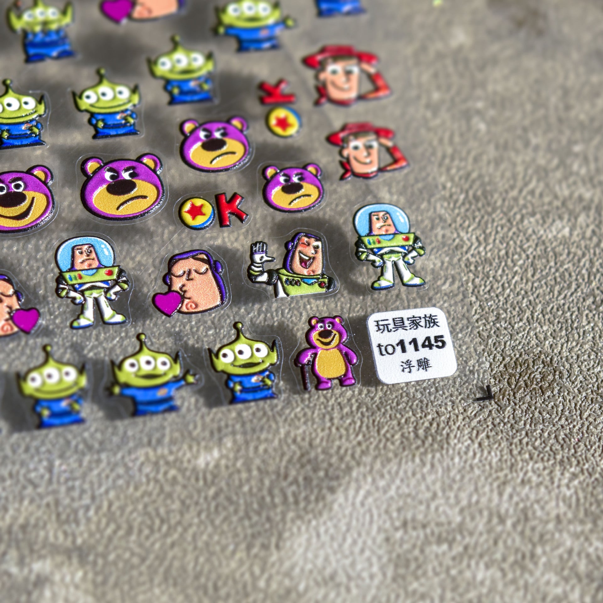 Toy Story 指甲貼 – 5D 立體壓花 卡通角色套組