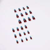 Patch de unha de outono e inverno French Wear Patch de unha âmbar Patch de unha de chama Patch de unha Produto finalizado, removível｜365 unhas