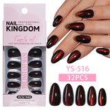 Purple Cat Eye Almond Press On Nails (MOQ=3)