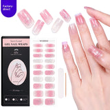 Semi-Cured Gel Nail Strips Soft Pink Gradient Glossy Natural Everyday Wear Set (MOQ=3)