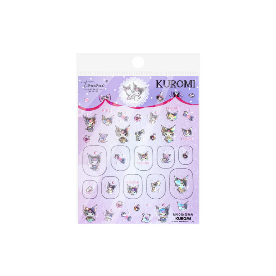 Sanrio Kuromi & Gothic Bow: "Kuromi’s Punk Kawaii" – 5D Embossed Nail Sticker