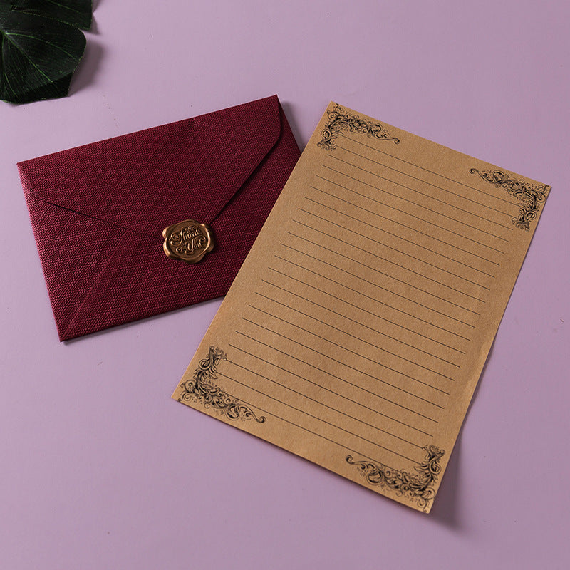 Vintage Textured Thank You Envelope With Wax Seal Style (MOQ=2)