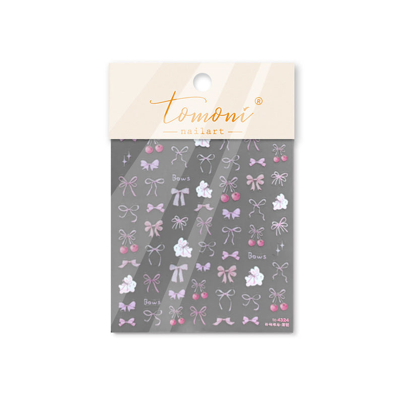 Pink Bow & Cherry: "Cherry Blossom" – 3D Nail Sticker