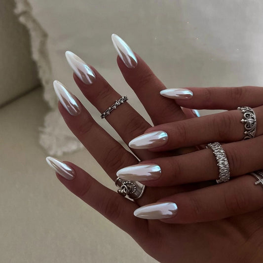 Simple new product coated wearable nail   solid color fake nail almond short wearable nail piece｜365nails