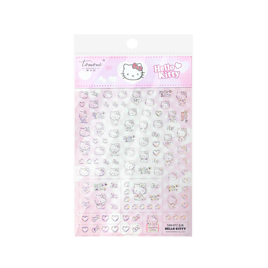 Hello Kitty Holographic Nail Stickers – 5D Embossed Kawaii Collaboration Set