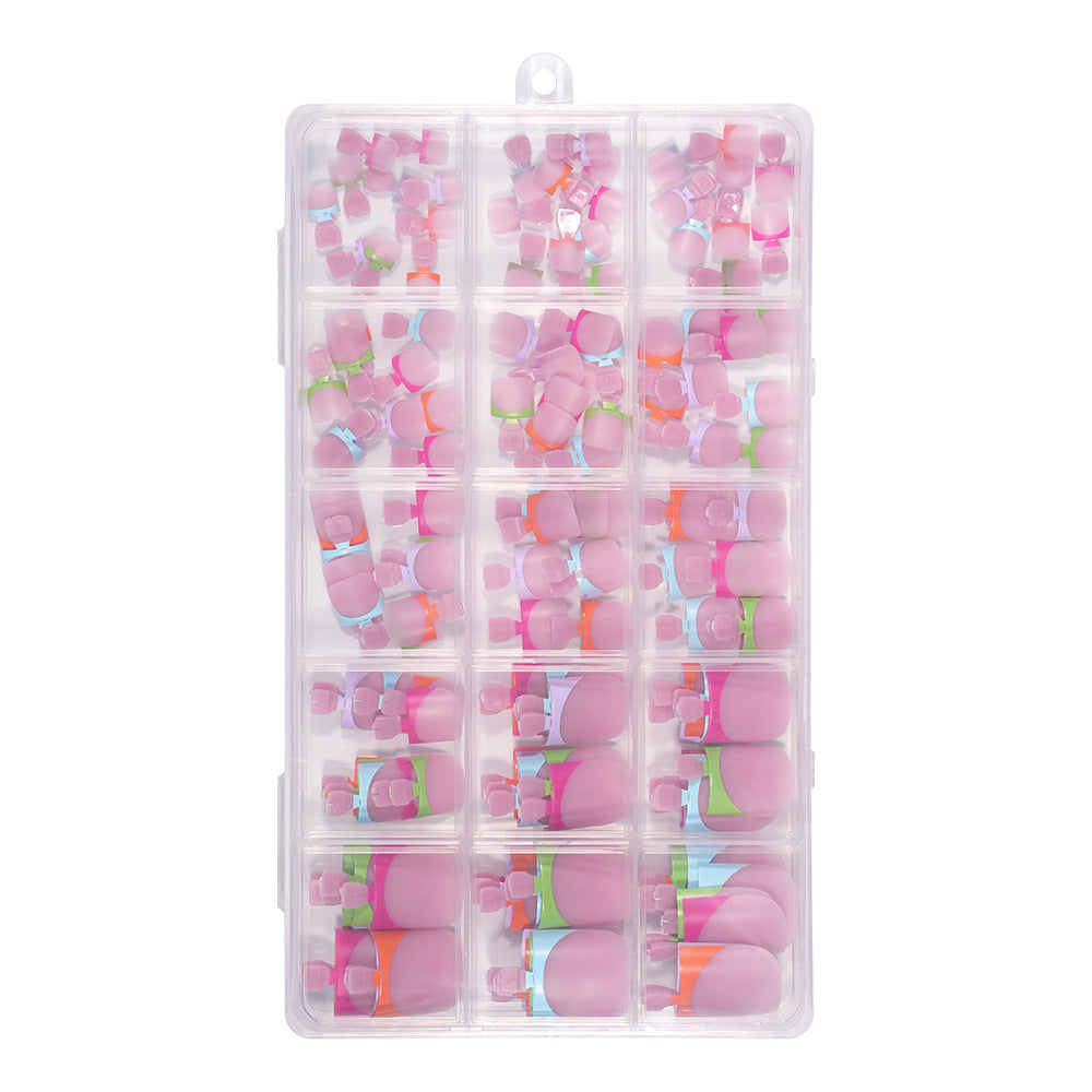 Nail Tips new French press on nails color French nude square toenail patch nail patch 150 pieces in a box