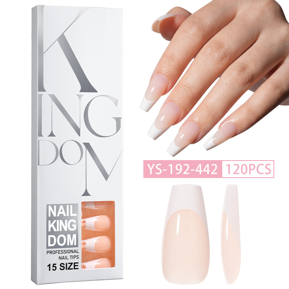Hot-selling French-style armor, simple spray oil-shiny patch manicure removable trapezoidal nail piece 120 pieces in a box