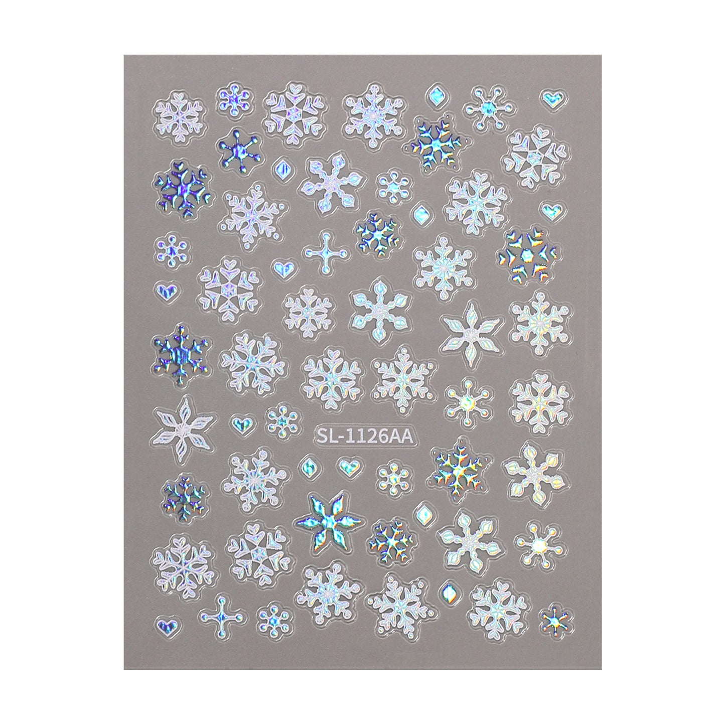 Winter Laser Snowflake Nail Art Sticker 5D Embossed Aurora Christmas Snowflake DIY Nail Sticker Ornament SL