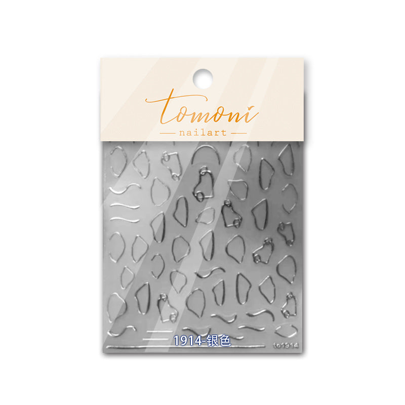 Starry Sky Collection: "Silver Metallic Star" – 3D Embossed Nail Sticker