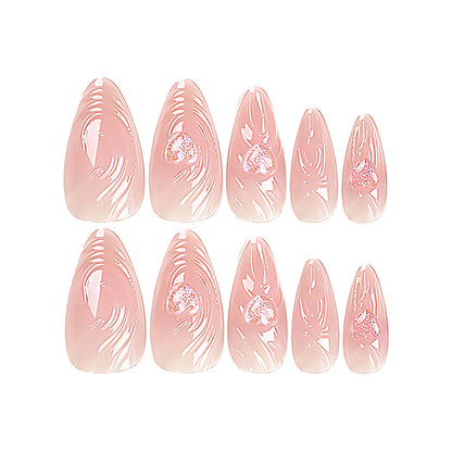 Aurora Nail Piece  3D Three-dimensional Water Ripple Nail Piece Nail Patch Short Tip Nail False Nail｜365nails