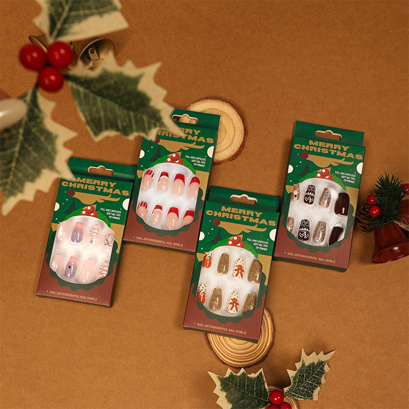 Nova arte de unha de alce de Natal removível, especial para balé, unhas postiças, produtos para unhas, atacado de produtos acabados｜365 unhas
