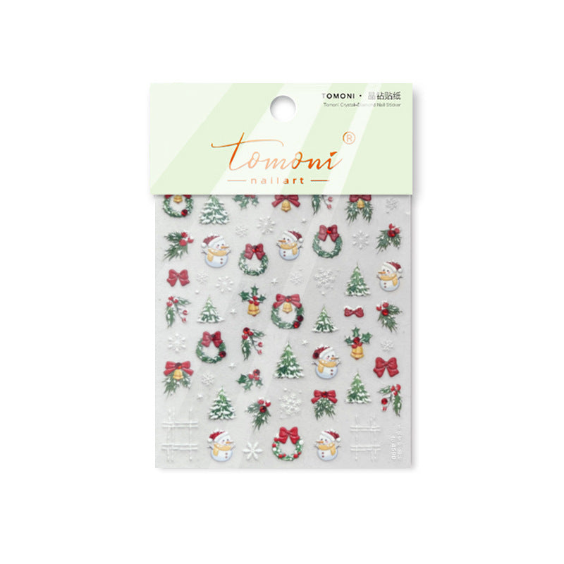 365nails: "Boneco de Neve e Guirlanda de Natal" – Adesivos para Unhas