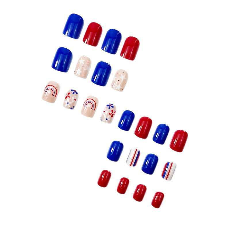 365nails: "All-Star Gingham" – Mix & Match Plaid Star Printed Oval Nails