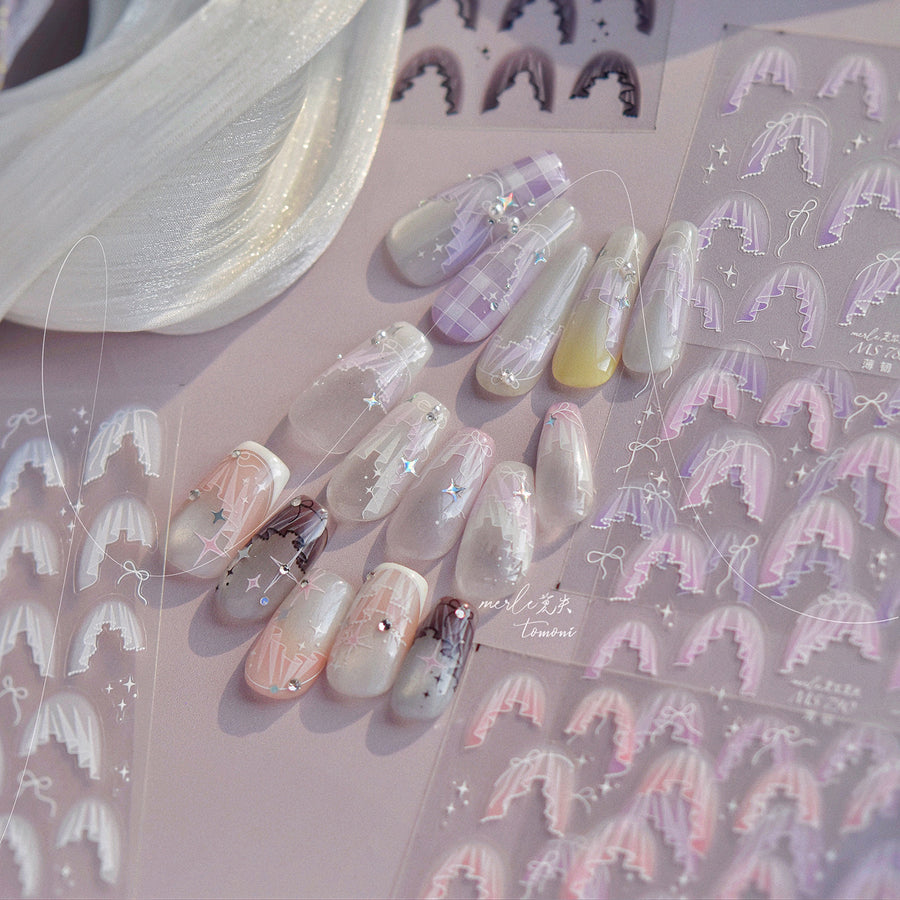 365nails: 브라이덜 베일 프렌치 팁 – 네일 아트 스티커