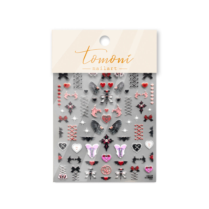 365nails: "Gothic Angel Wing Bat Cross" –Nail Art Stickers