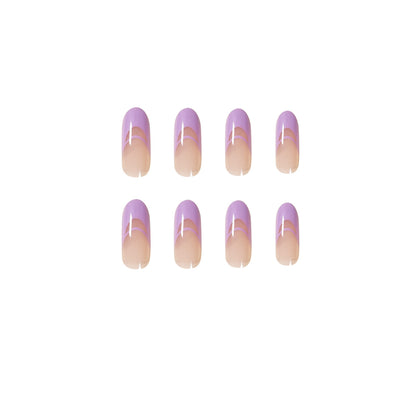 Fornecimento direto de unhas postiças duplas de lavanda simples com prensa francesa em unhas postiças removíveis｜365 unhas