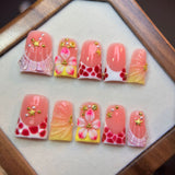 Autumn Blush Floral Duckbill Press On Nails