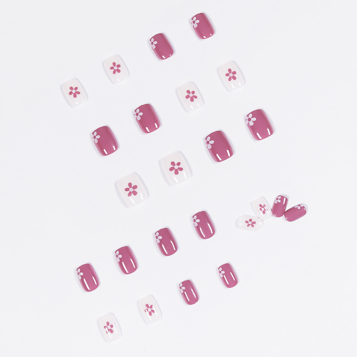 Roland Purple Flower Wear Nail Art Finished Fake Nail Nail Patch Nail Patch Soft Nail Removable Nail Patch｜365nails