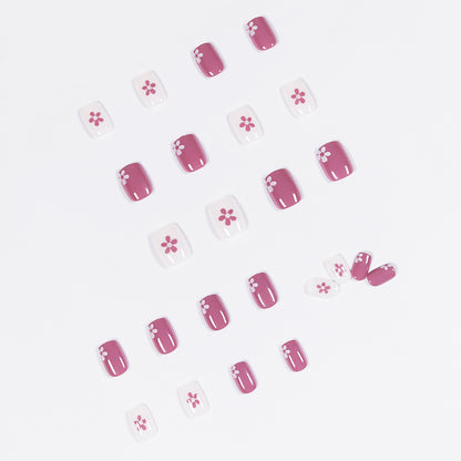 Roland Purple Flower Wear Nail Art Finished Fake Nail Nail Patch Nail Patch Soft Nail Removable Nail Patch｜365nails