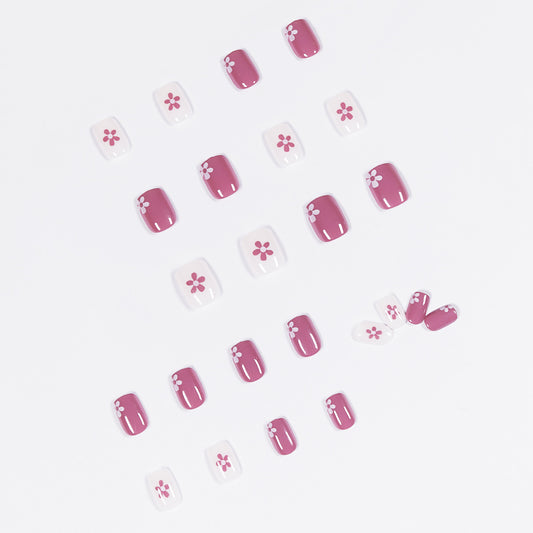 Roland Purple Flower Wear Nail Art Finished Fake Nail Nail Patch Nail Patch Soft Nail Removable Nail Patch｜365nails