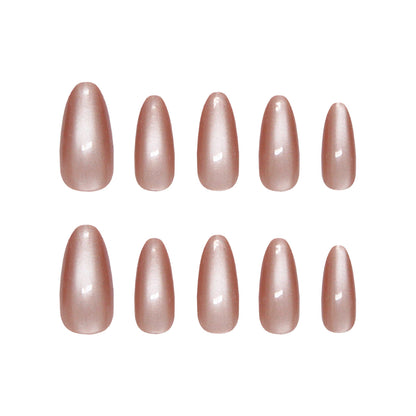 Nail Tips  prefabricated nail, simple red-brown cat eye, white atmosphere, , removable nail art pieces 30 pieces｜365nails