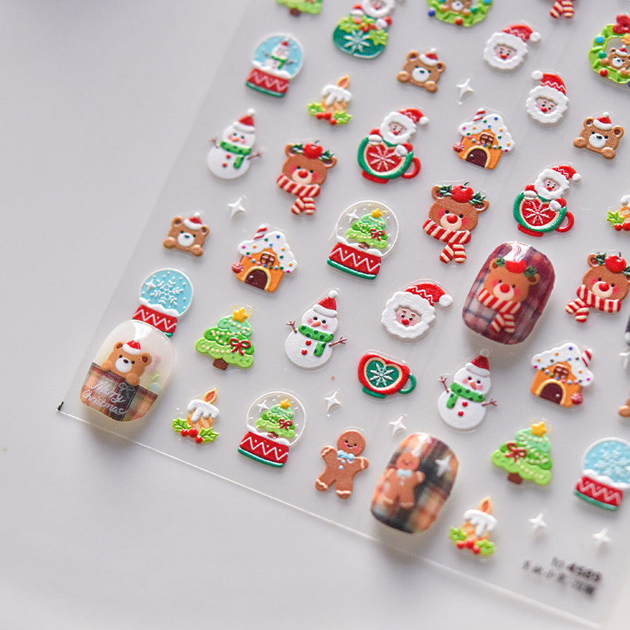 365nails: "Cute Embossed Christmas Characters" –Nail Art Stickers