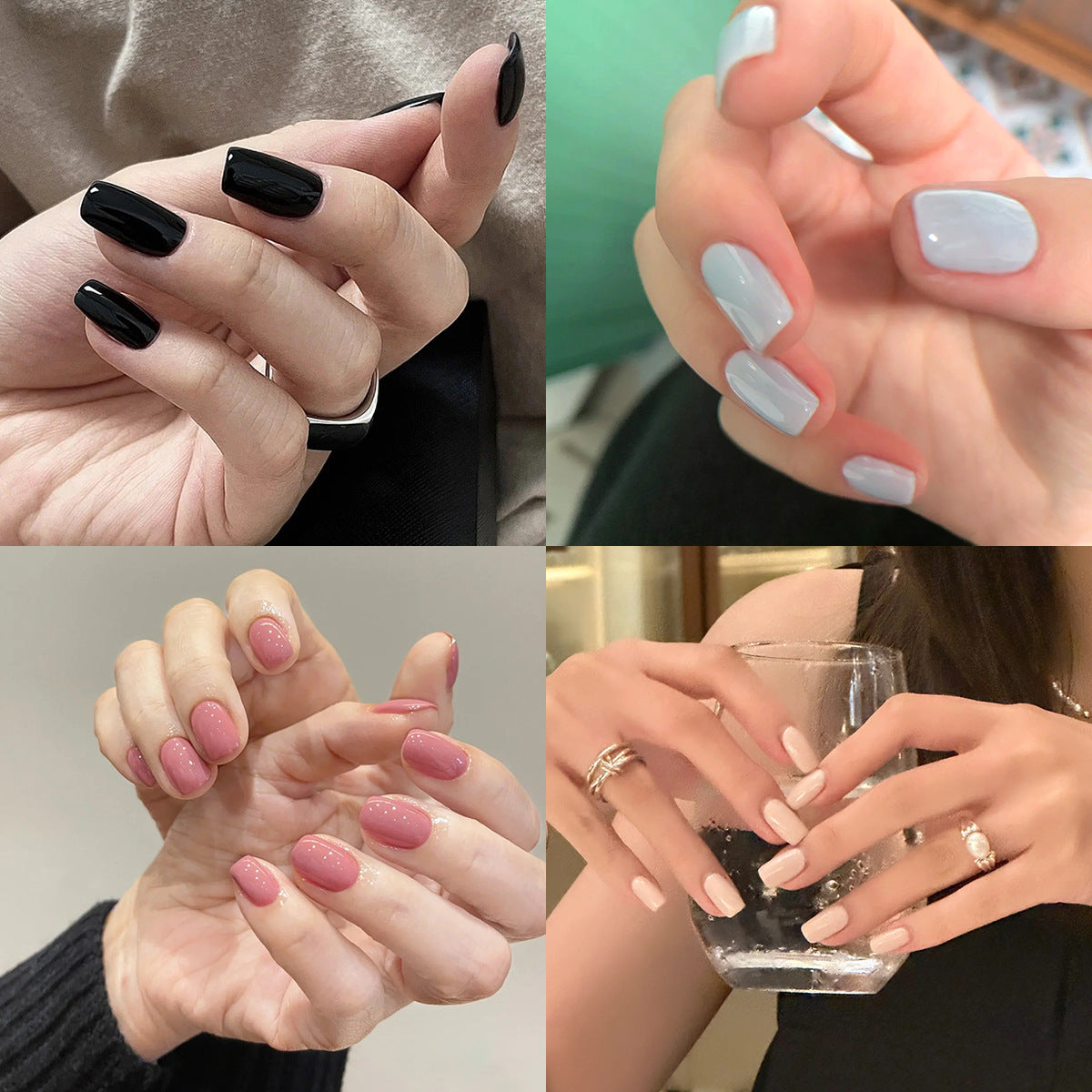 簡約純色系指甲貼—柔和漸變跳色系列，防水持久｜365nails