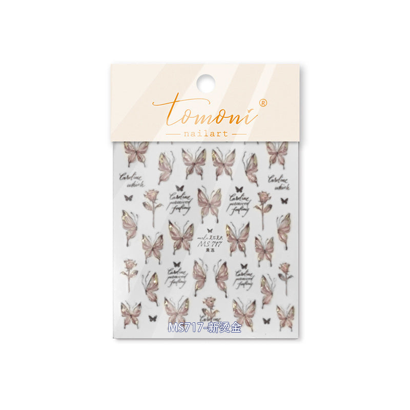 365nails: "Borboleta Dourada Barroca" – Adesivos para Unhas