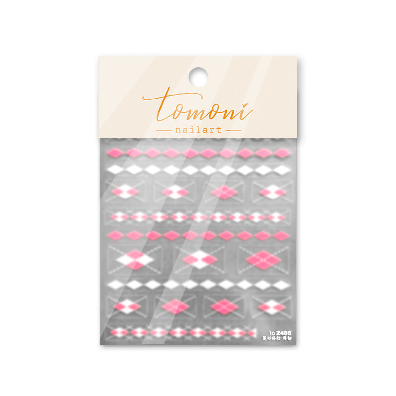 365nails: 아가일 다이아몬드 기하학 – 네일 아트 스티커
