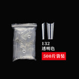 Nail Tips Nail piece  XL denim nail 500 pieces in a box, extended transparent fake nail half sticker, light sticker trapezoidal nail piece