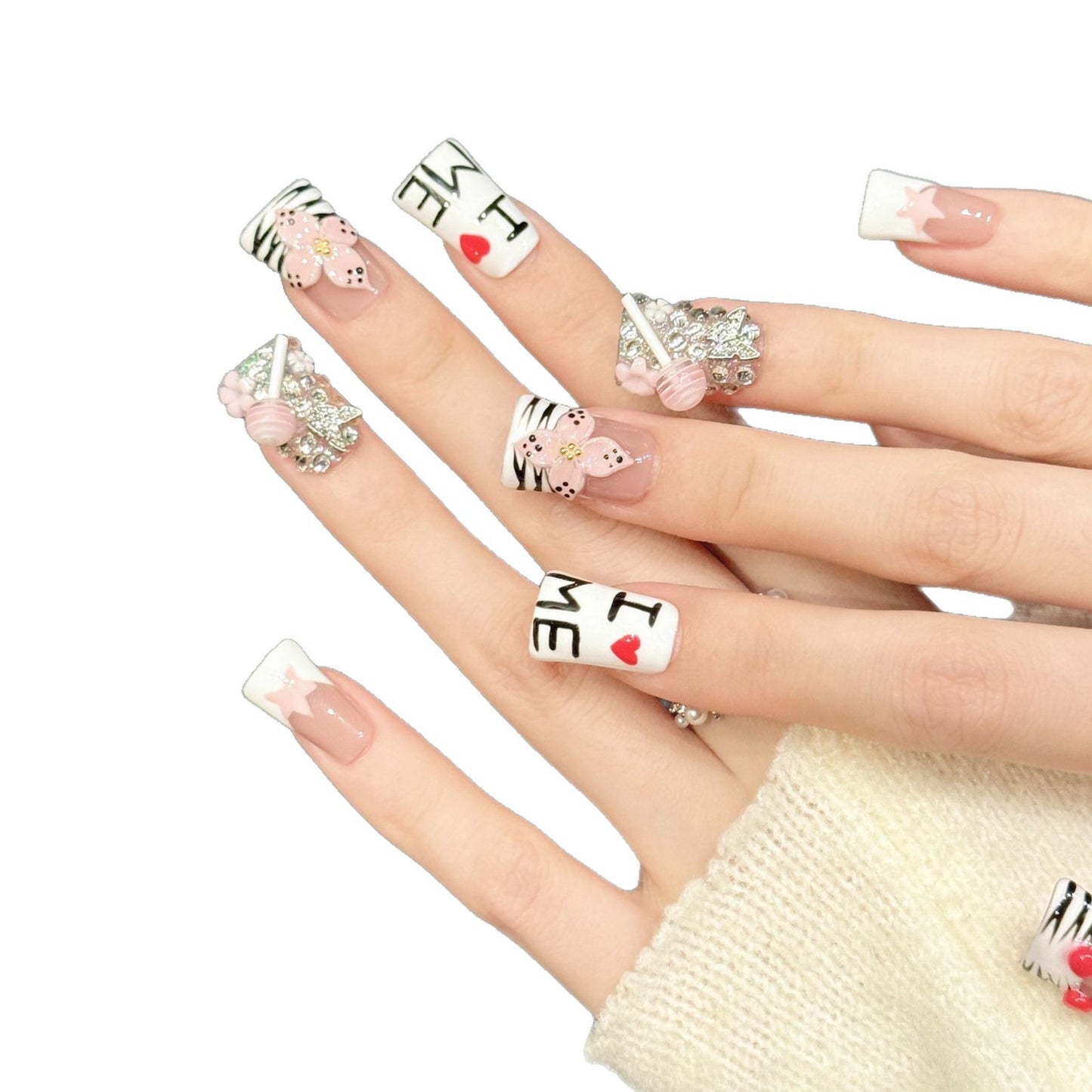 Cherry Love Letter Cute Press On Nails