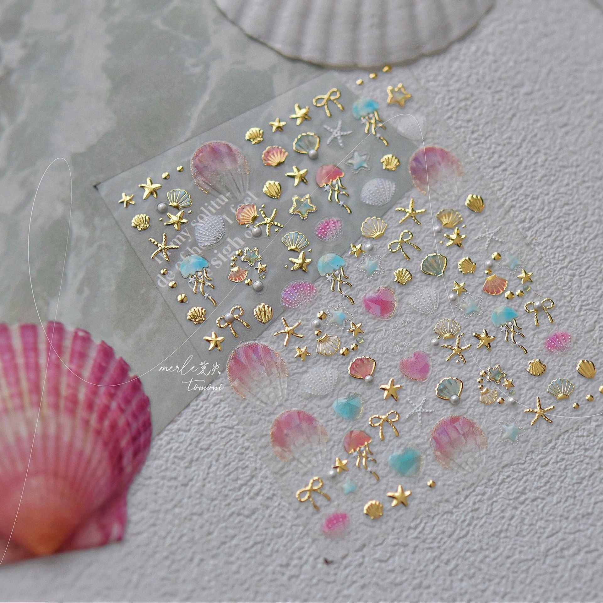 海洋貝殼水晶 — 美人魚夏日美甲套組