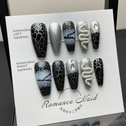 Collection Abstract Nail Art Sticker False Nail Detachable Finished Product Phototherapy Pure handmade press on nails Wear | 365nails