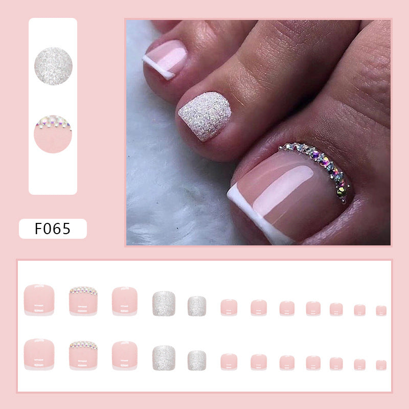 Simples flash francês cheio de pilhas de unhas, brocas, almofadas para unhas dos pés, novos produtos de verão, almofadas brilhantes para unhas postiças no atacado｜365nails