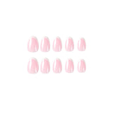 Patch de unha francês simples com borda branca e acabamento em atacado Unha postiça curta ｜ 365nails