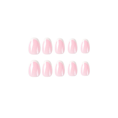 Simple French white edge  Wholesale finished nail patch  Short fake nail｜365nails
