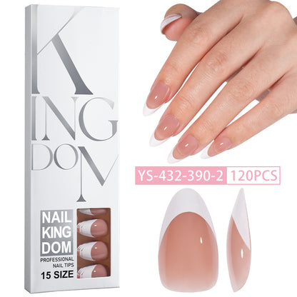 Hot-selling French-style armor, simple spray oil-shiny patch manicure removable trapezoidal nail piece 120 pieces in a box