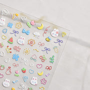 365nails: 귀여운 토끼 여름 네일 아트 스티커