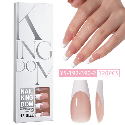 Hot-selling French-style armor, simple spray oil-shiny patch manicure removable trapezoidal nail piece 120 pieces in a box