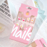 fashion color 3D flower manicure French fresh  short  press on nails｜365nails