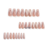 Factory wholesale French glitter press-on nails solid color simple long ladder manicure nail piece  style fake nail nail piece｜365nails