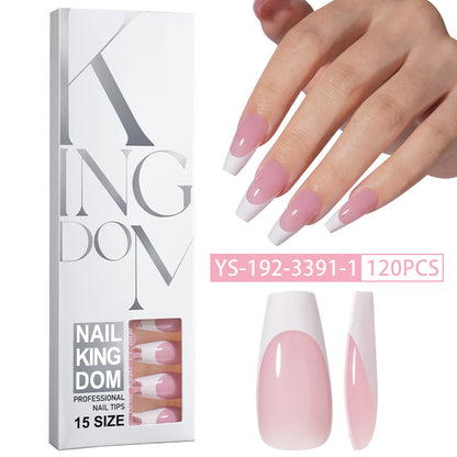 Hot-selling French-style armor, simple spray oil-shiny patch manicure removable trapezoidal nail piece 120 pieces in a box