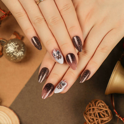 Fake nails press on nails Christmas wear nail art finished collection nail patch nail art sticker factory sales｜365nails
