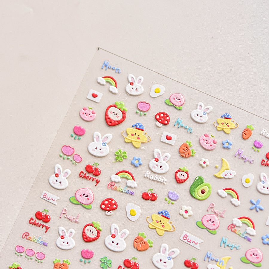365nails: "Rabbit and Fruit Paradise" – nail art stickers